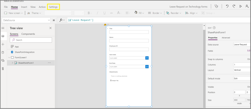 Create a Customized PowerApps Form
